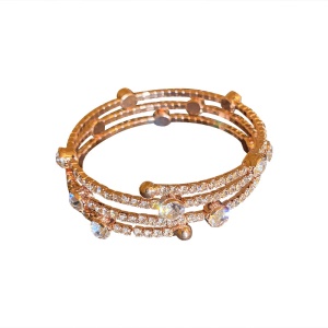 Bracelet multicouche orné en pierre de cristal
