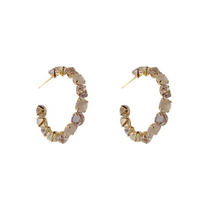 Boucles d'oreilles serties de diamants Bracelet floral serti