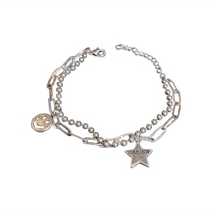 Bracelet 2en1 type argenté