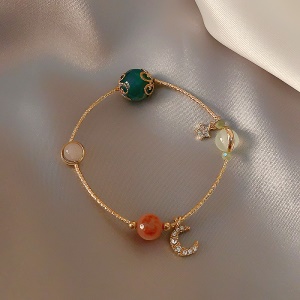 Bracelet fraise en cristal et perle