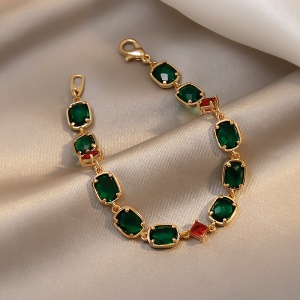 Bracelet  couleur émeraude et or