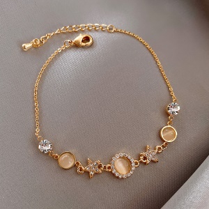 Bracelet style Coréen pierre œil de chat