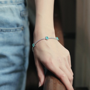 Bracelet en cristal diamant et bleu