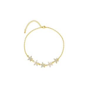 Bracelet floral serti de cristaux de pierre