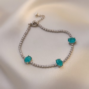 Bracelet en cristal diamant et bleu
