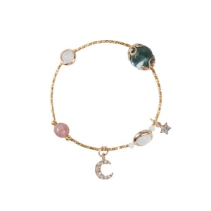 Bracelet fraise en cristal et perle