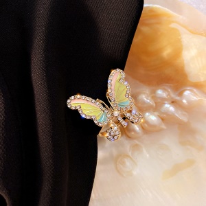 Super Immortel tempérament couleur goutte à goutte huile papillon anneau ouvert pour les femmes ins simple personnalité incrusté de diamants froid vent index bague