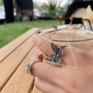 Bague avec papillon design personnalisé pour femme vendu en gros