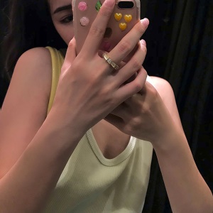 Bague en diamant opale plaqué avec de l'or  véritable