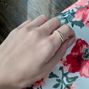 Bague ouverte et plaqué avec de l'or  véritable