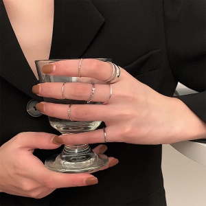 Ensemble de bagues en métal plaqué avec de l'or véritable