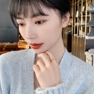 Bague ouverte en diamant avec perle géométrique plaquée or véritable