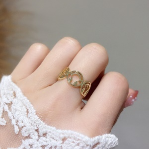 Bague smiley ouvert réglable pour les filles