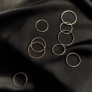 Ensemble de bagues ultrafines bijoux pour femmes
