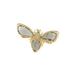 Bague en diamant opale plaqué avec de l'or  véritable