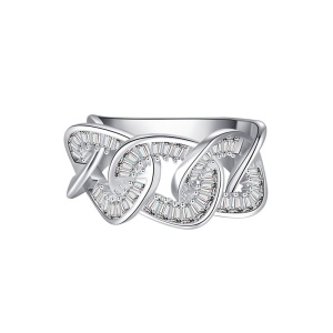 bague simple et ouverte en zircon