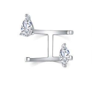 Bague de doigt créative ornement de main avec diamants incrustés