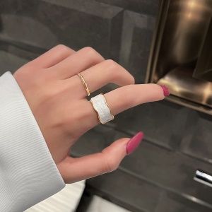 Bague réglable à motif d'huile dégoulinante de texture irrégulière