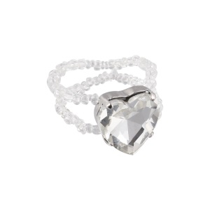 Bague avec cristal incrusté  en forme de coeur