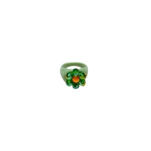 Bague acrylique en forme de fleur multicolor
