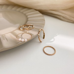 Ensemble de bagues ouverte , fermé et avec perles bijoux pour femme