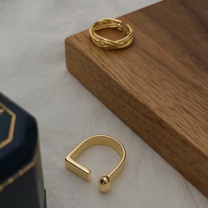 Bague ouverte plaqué avec or véritable
