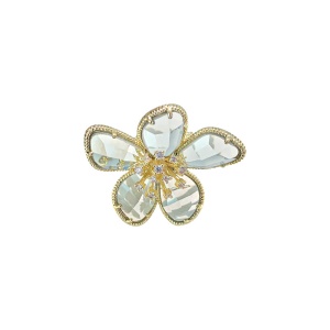 bague ouvert en forme de fleur en cristal