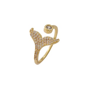 Bague ouverte en forme de queue de poissononnalité Index Anneau ins Tide Anneau High Cold Simple Anneau Anneau Queue Anneau Femme