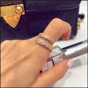 Bague pour femme en forme de serpent en zircon micro-incrust