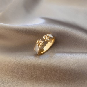 Bague en alliage avec diamant artificiels dégoulinants bijoux pour femmes