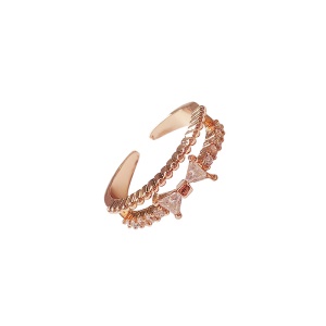 Bague ouvert en cuivre avec chic design pour les filles