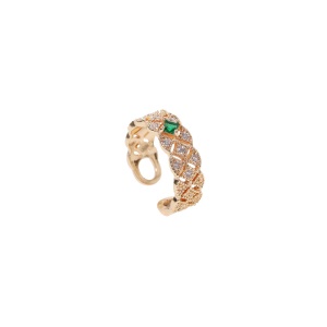 Bague ajustable incrustée de diamants