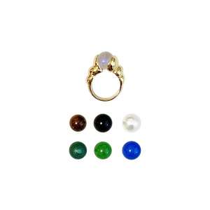 Bague avec perle d'eau douce plaqué avec de l'or  véritable