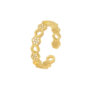 Bague dorée  ajustable avec ouverture