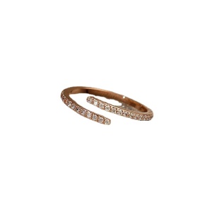 Bague ouverte en diamant avec perle géométrique plaquée or véritable