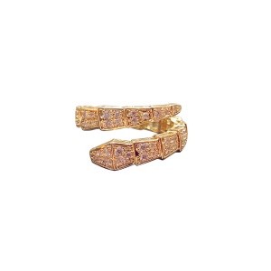 Bague pour femme en forme de serpent en zircon micro-incrust