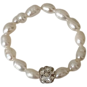 Bague élastique en perles d'eau douce
