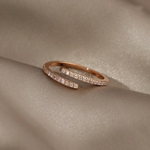 Bague ouverte en diamant avec perle géométrique plaquée or véritable