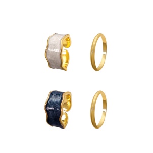 Bague réglable à motif d'huile dégoulinante de texture irrégulière