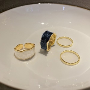 Bague réglable à motif d'huile dégoulinante de texture irrégulière