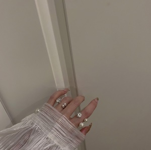 bague avec perle strass pour femme