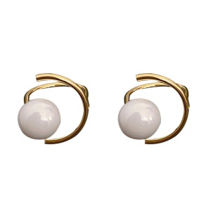 Bague trois pièces en métal  avec perle