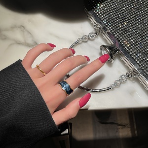 Bague réglable à motif d'huile dégoulinante de texture irrégulière
