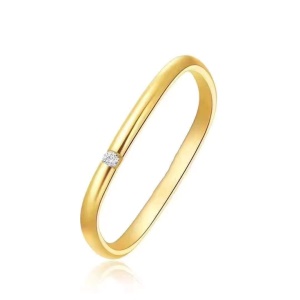 Petite bague carrée avec diamant artificiel