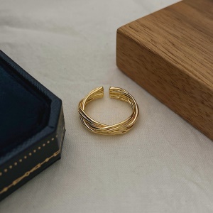 Bague ouverte plaqué avec or véritable
