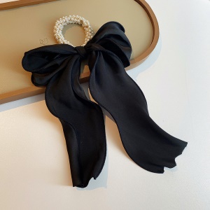Chouchou cheveux style de noeud papillon avec perle artificielle