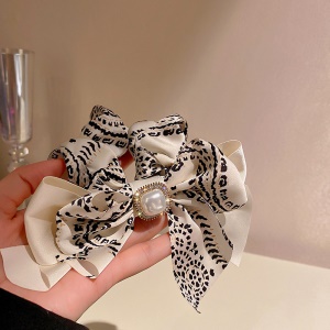 Chouchou cheveux style de noeud papillon avec perle artificielle