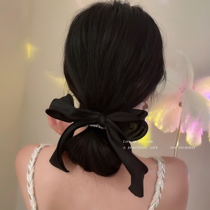 Chouchou cheveux style de noeud papillon avec perle artificielle