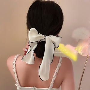 Chouchou cheveux style de noeud papillon avec perle artificielle
