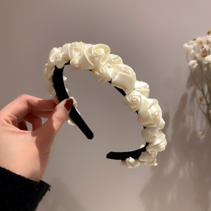 Elastique à cheveux en dentelle avec décoration  de rose